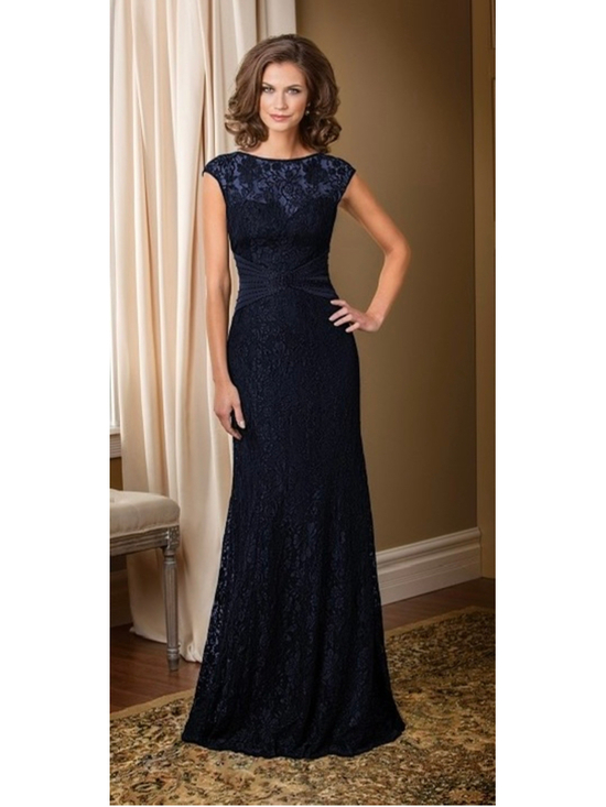 Jade Couture Dresses & Skirts - Jade Couture by Jasmine Navy Blue Lace Evening Gown Wedding Formal SZ 6 EUC
